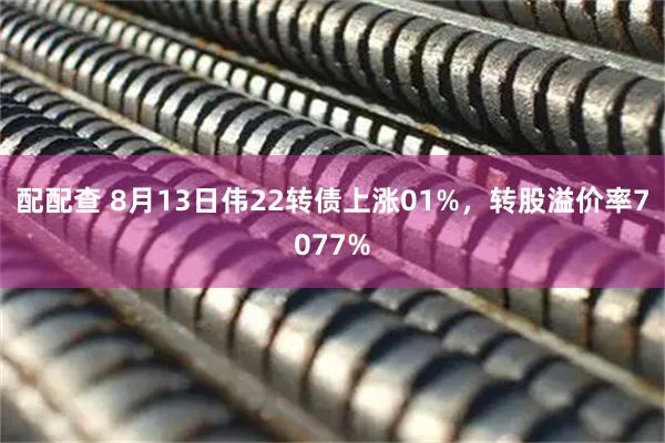 配配查 8月13日伟22转债上涨01%,转股溢价率7077%
